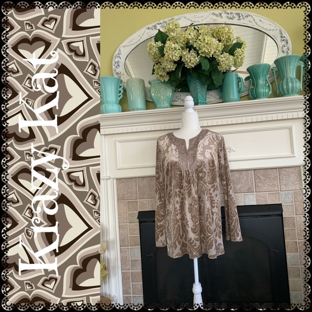 Emerald BOHO style top, size S